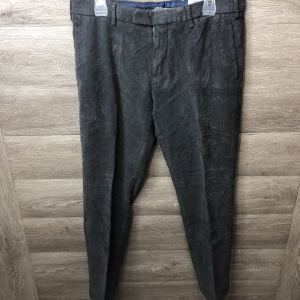 Boglioli Sz 48 Flat Front Slim Corduroy Trousers